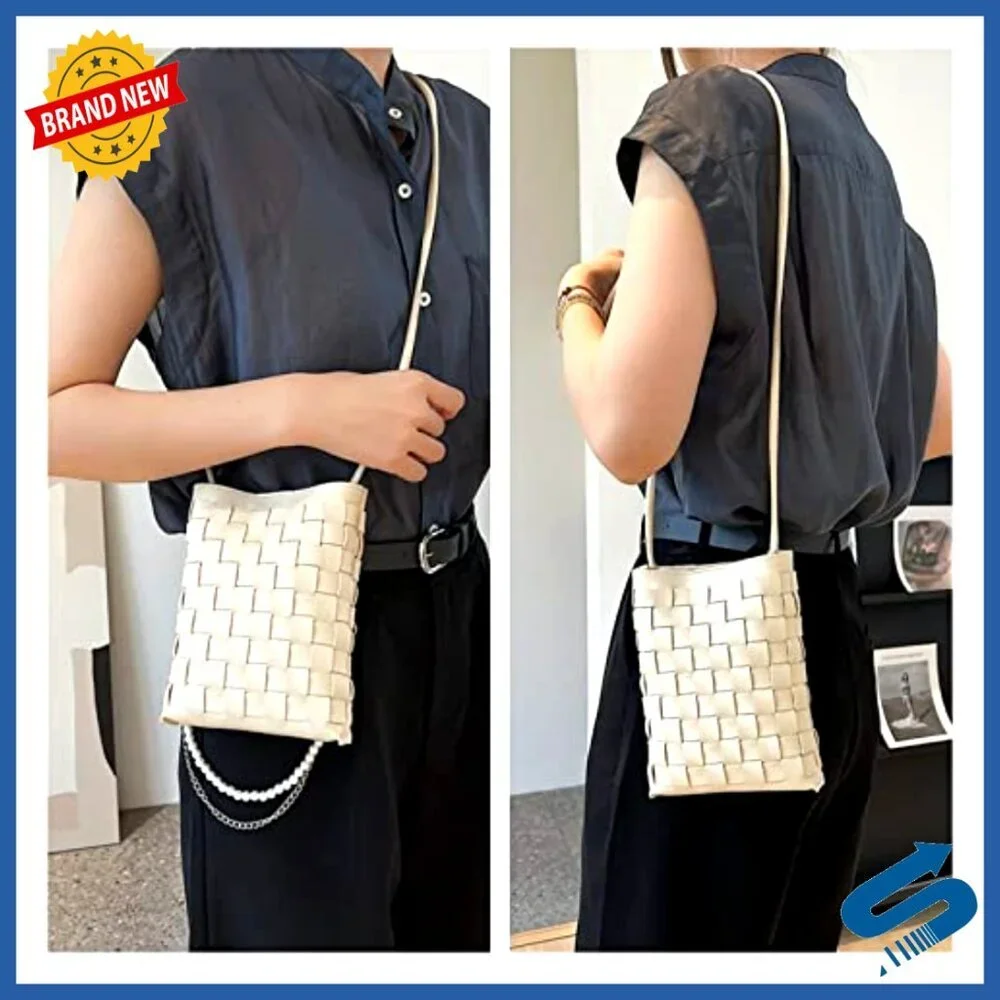 Woven Crossbody Phone Purse Small Shoulder Bag Minimal Chic Y2K Style